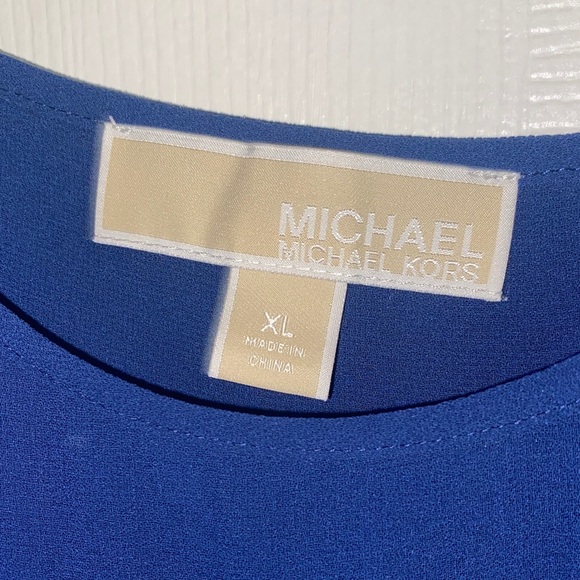 Michael Kors Navy Maxi Slip Dress with Layered Handkerchief Hem - Picture 2 of 4